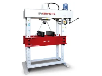 Workshop hydraulic press (HPA) with adjustable table and pressure gauge