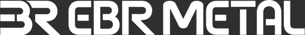 EBR METAL white company logo on dark footer background