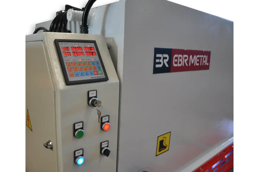 Close-up of the EHGM-LT NC controller screen and operator control buttons