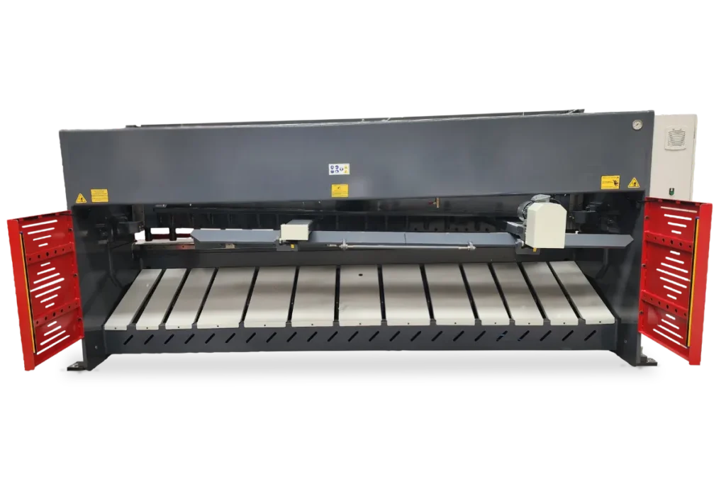 Rear view of EHGM 4100x6 CNC hydraulic guillotine shear