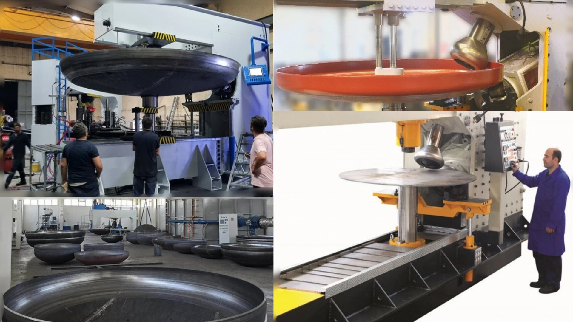 Circular cutting and flanging machines for circular sheet metal components