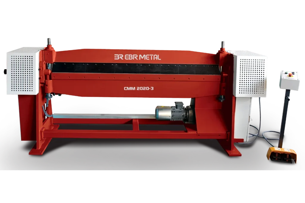 Front view of the EBR METAL CMM 2020 motorized folding machine