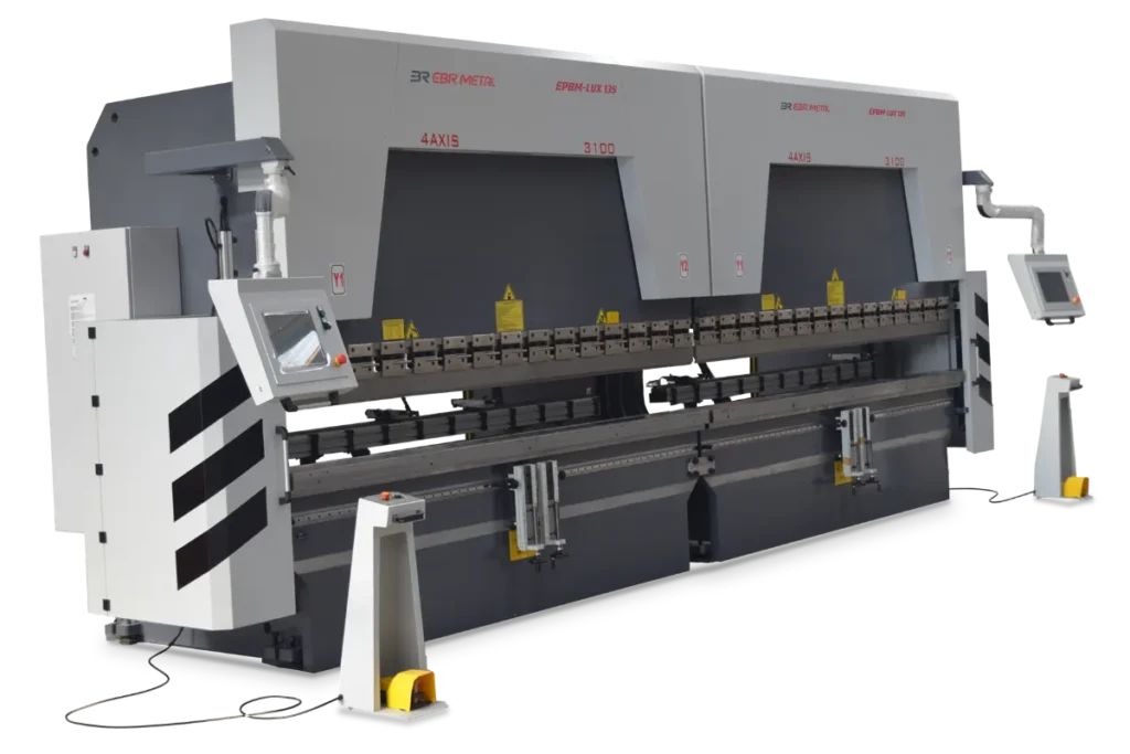 EPBM-LUX 135 tandem CNC press brake viewed from the left