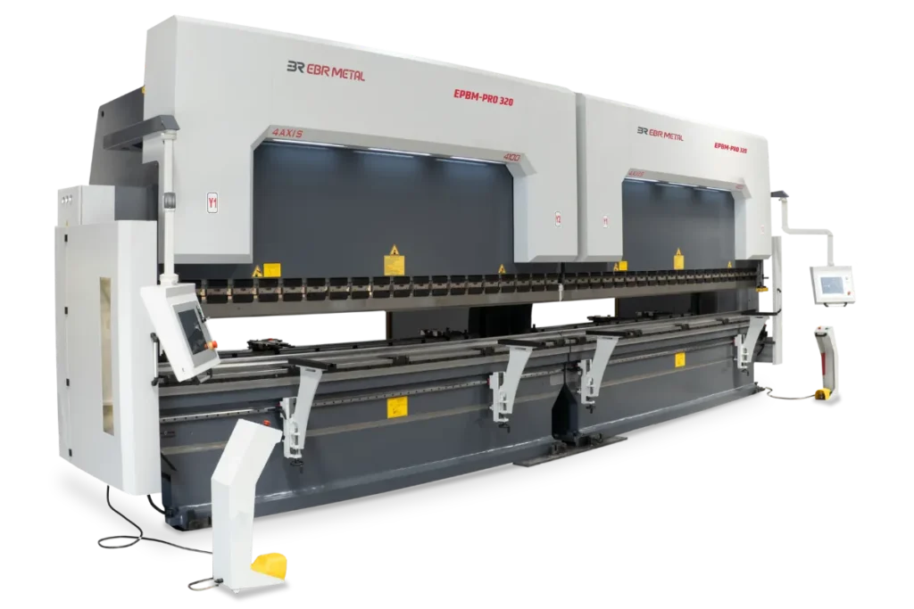 EPBM-PRO 320-4100 tandem press brake arrangement shown from a front angle