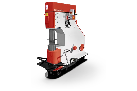 FHM 60 pneumatic forging hammer on its steel base.