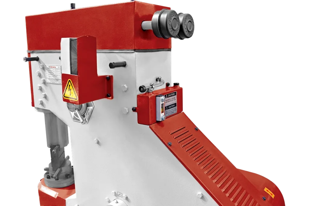 Back view of the FHM forging hammer with the motor and compressor cylinder.