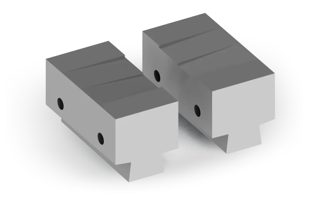 Interchangeable upper and lower FHM forging dies.