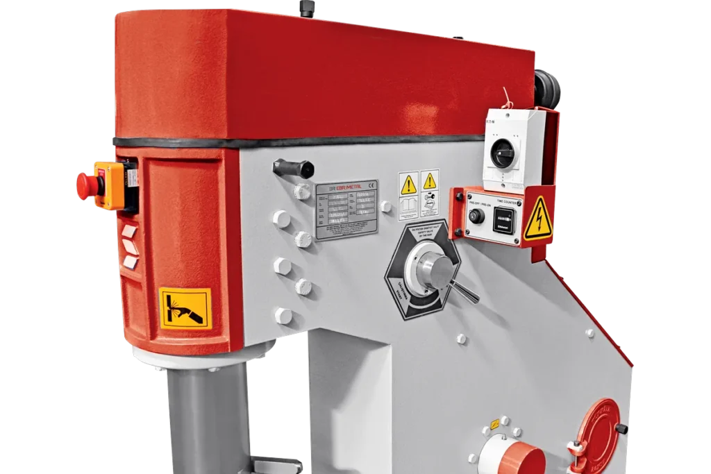 Side view of the FHM forging hammer with the operator guard and controls.