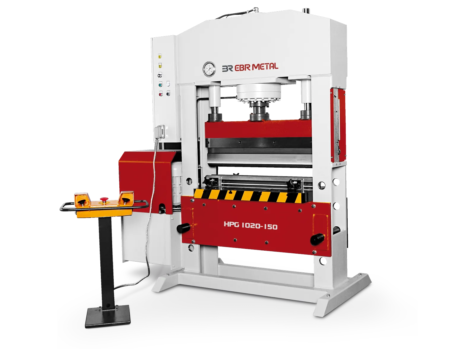 HPG garage-type press brake, model 1020-150, with blade, prism and T-slot bottom table.