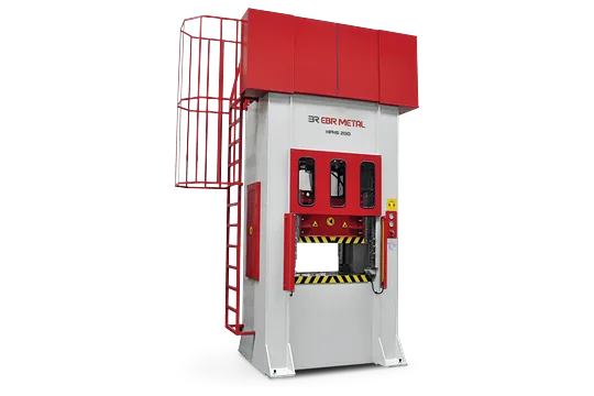 HPHS H-frame deep drawing press, 200-tonne model with access ladder.