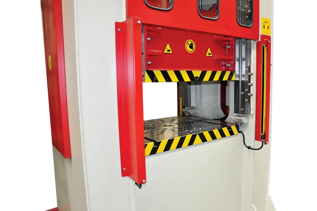 Optional light curtain at the die area of an HPHS H-frame press.