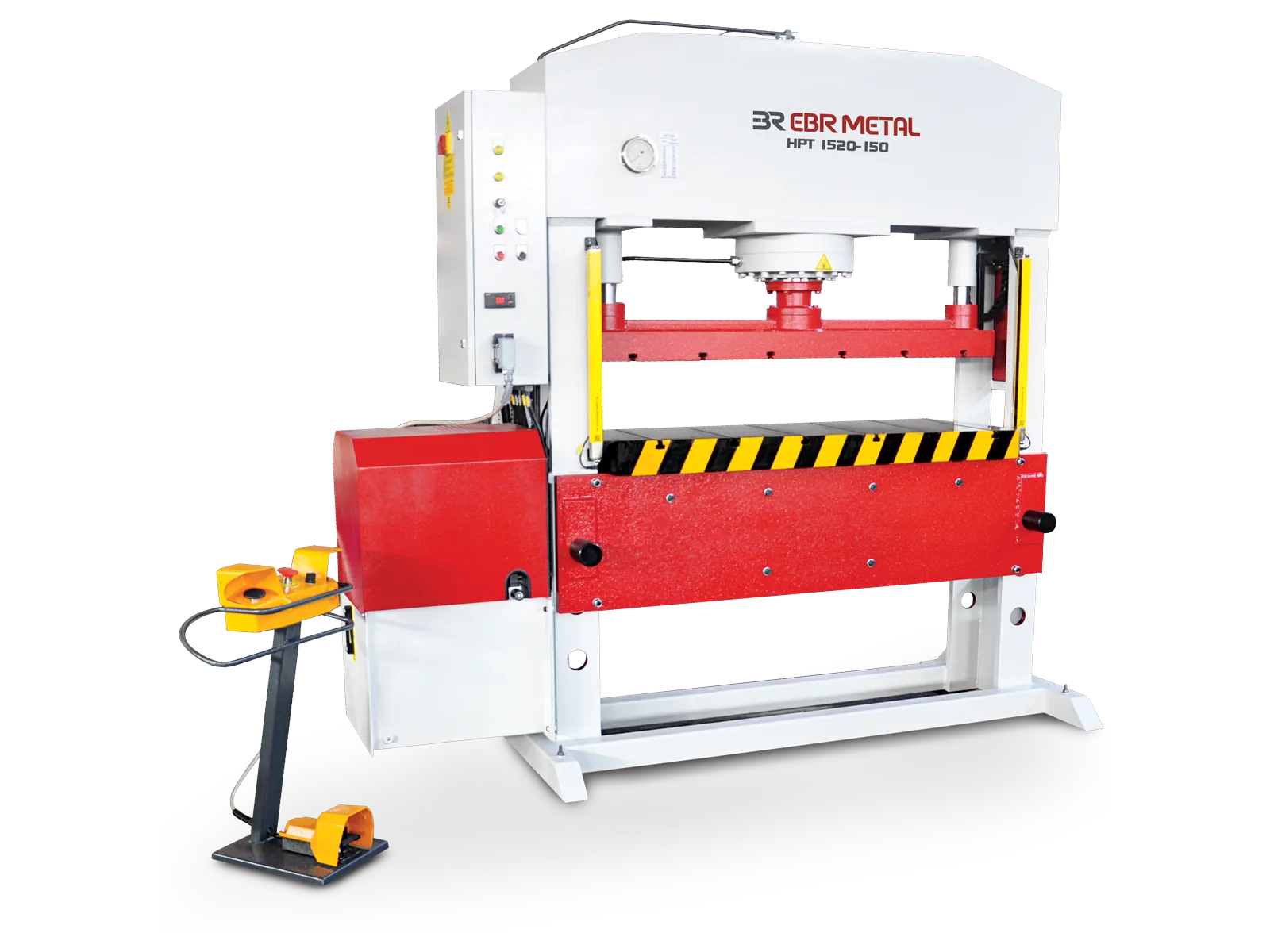 HPT universal T-slot hydraulic press, model 1520-150, with T-slot top and bottom tables.