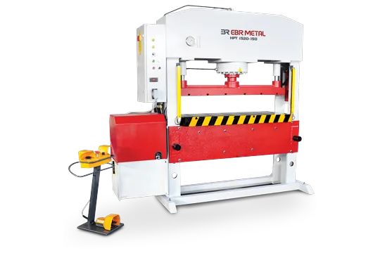 HPT universal T-slot hydraulic press, model 1520-150, with T-slot top and bottom tables.