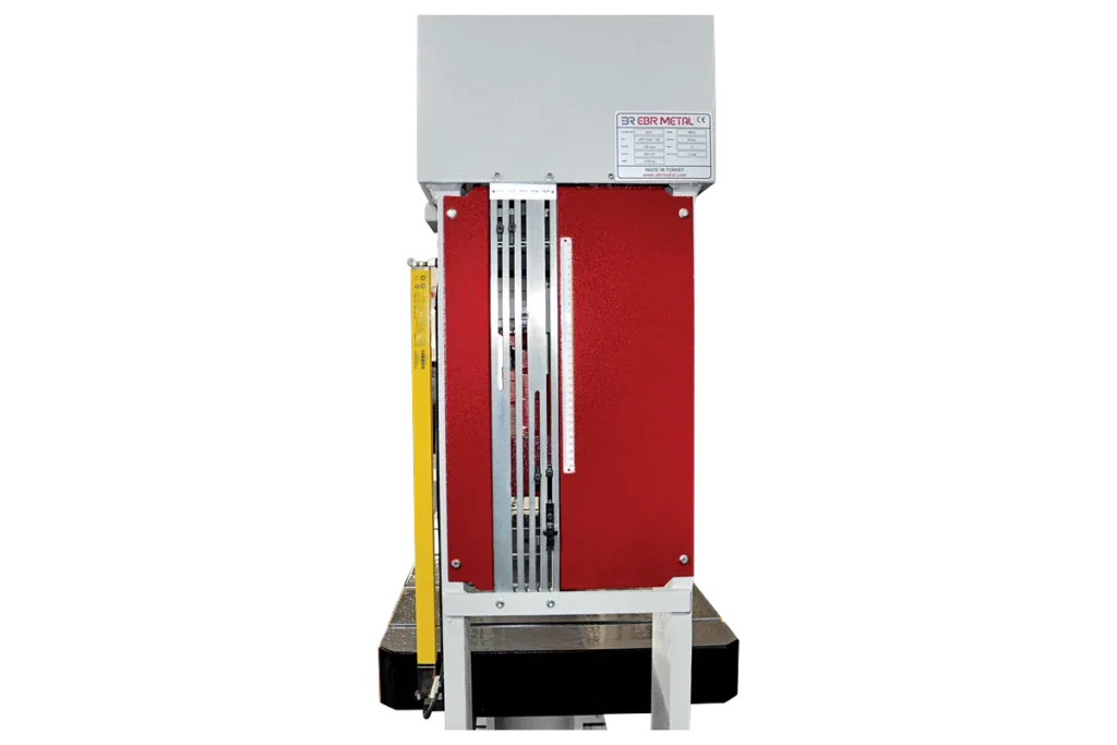 Stroke adjustment on the side of an HPT press.