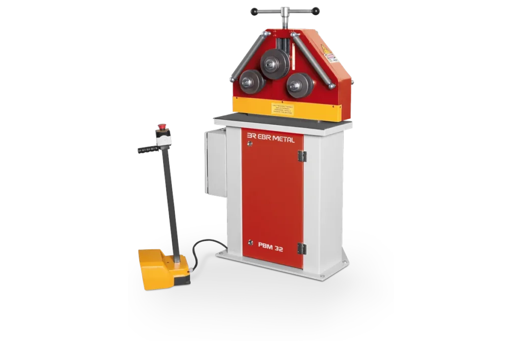 PBM 32 compact roll bender on its stand.