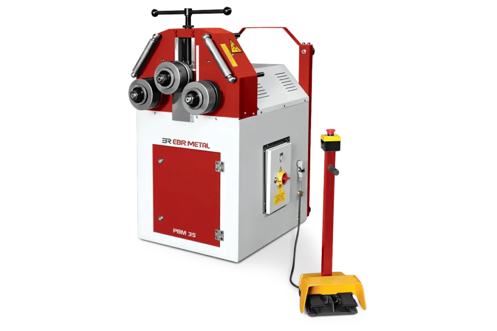 PBM 35 roll bender with manually set top roll.