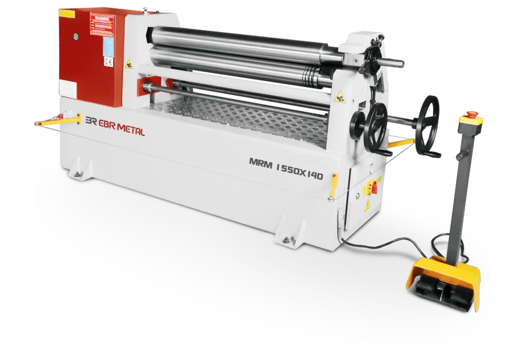 MRM 1550 × 140 asymmetrical plate bending machine with spheroid cast-iron frames.