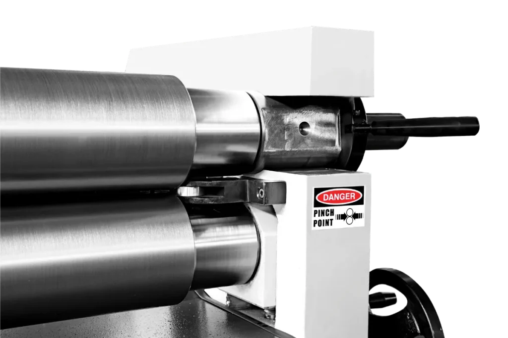 Close-up of the MRMS drop-end and conical bending device.