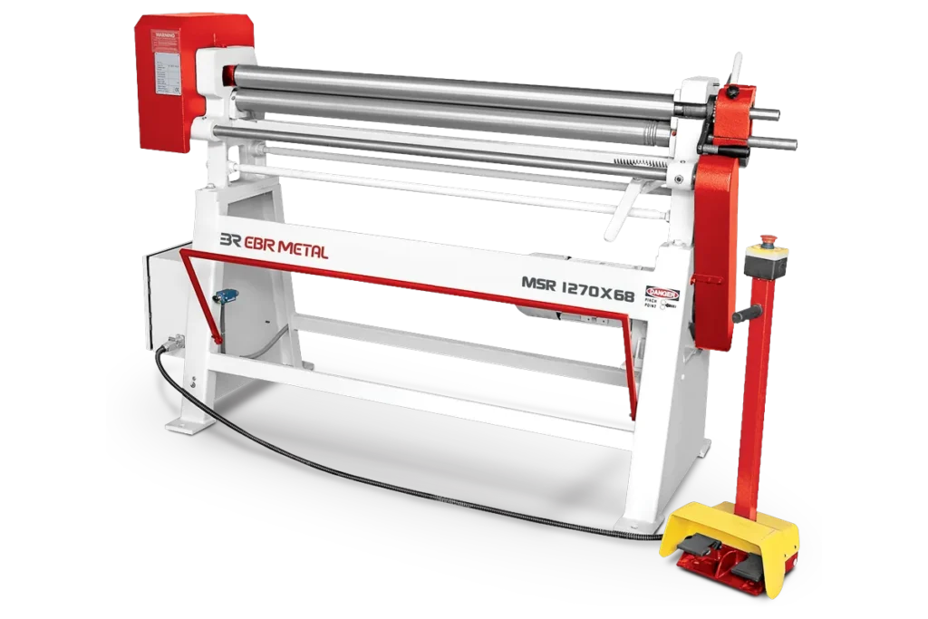 MSR 1270 × 68 motorised 3-roll plate bending machine for thin sheet.
