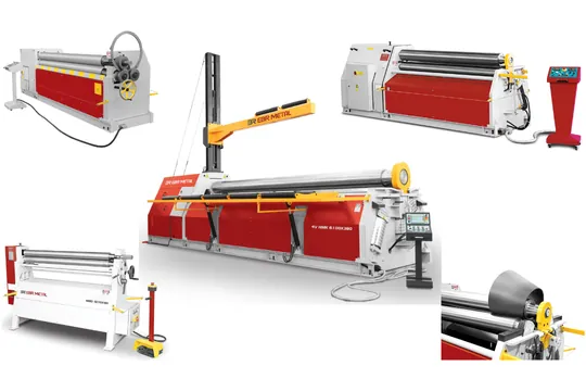 3-roll and 4-roll plate bending machines for cylindrical and conical forming
