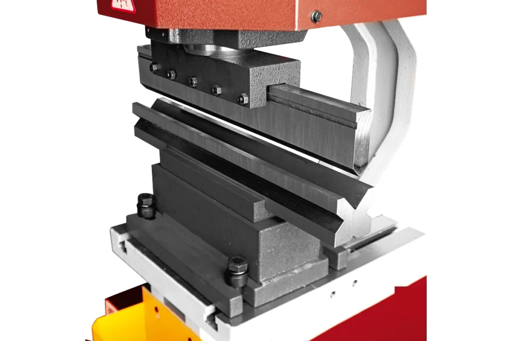 Optional press brake kit fitted to the punching machine.