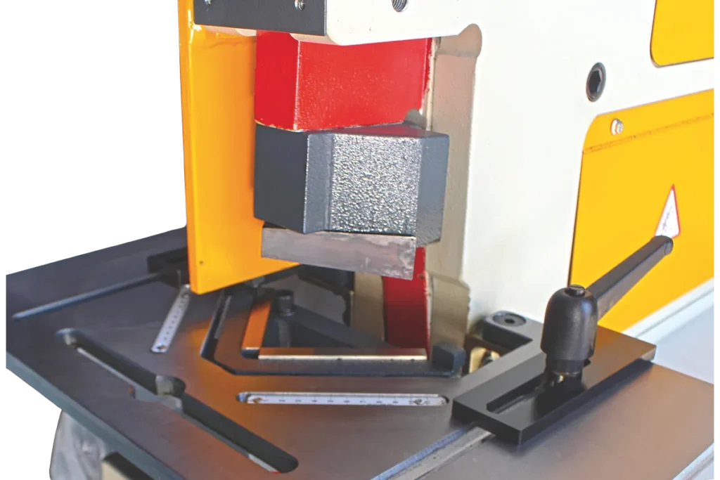 Rectangular notching station of the HSW with its work table.