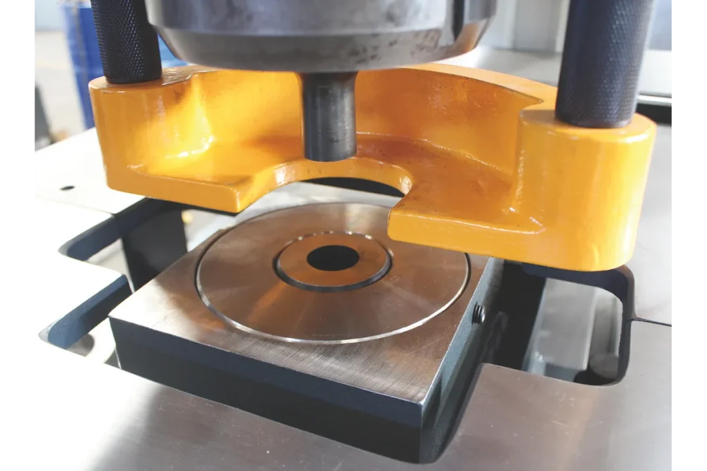 Small round punch and die on the HSW punching station.