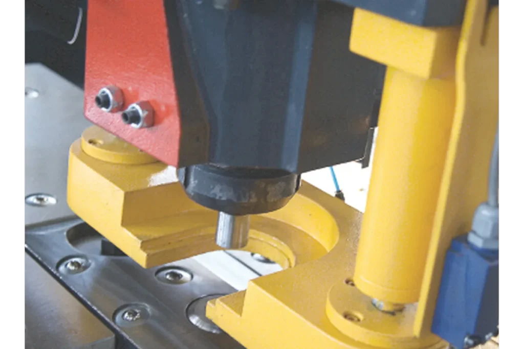 Stripper above the punch on the punching station.