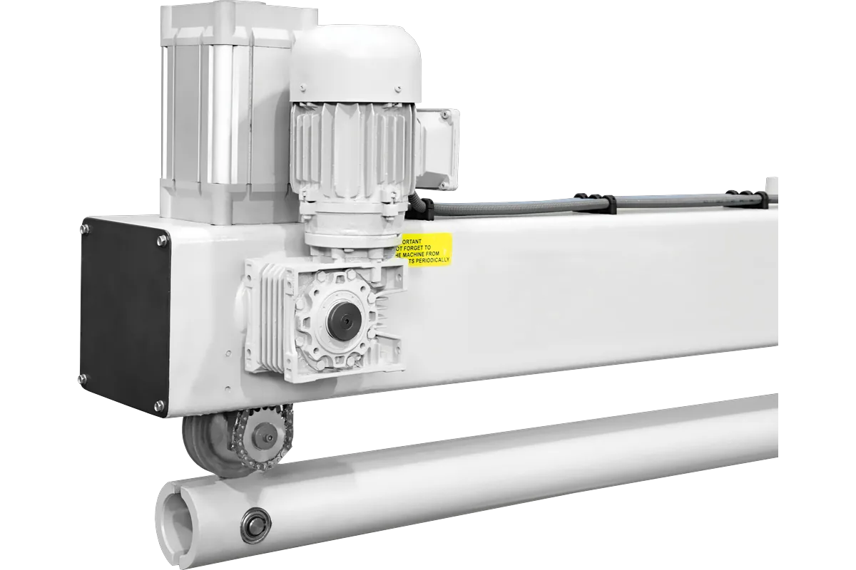 Gear motor and seaming arm of the LSM lock seamer.